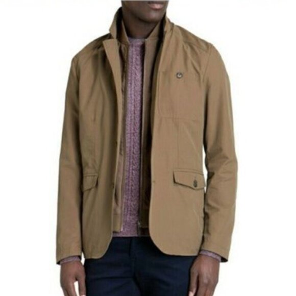 Ted Baker London Men's Chicago Layered Cotton Jacket in Tan 4/L - Picture 5 of 16